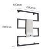 3FLQOOPP Electric Heated Towel Rack 90W Wall Mounted Electric Towel Warmer, 304 Stainless Hot Towel Warmer for Bathroom Heated Drying Rack,Plug in (Plug in) (Hardwired) view 4