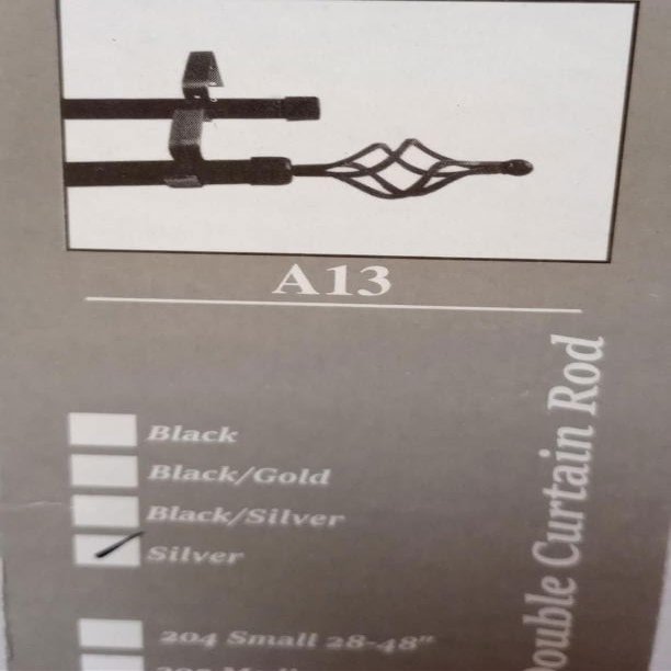 204 Double Rod 28-48 A-21 Black/Silver