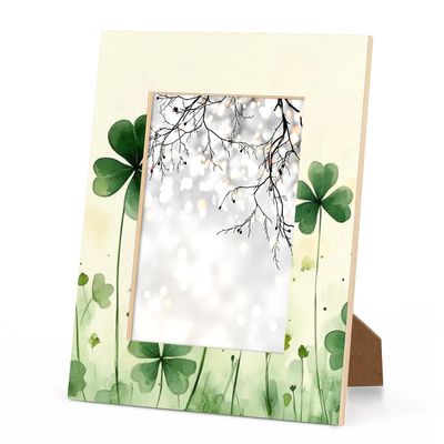 Cmizedevise St Patricks Day Picture Frame 5x7 Green St Patricks Day Photo Frame Fits 5 by 7 Inch Wall Mount and Tabletop Display for Home Decor