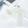 BMXCY Exquisite Toothpick Holder White Toothpicks Container Ceramic Toothpick Holder with Lid Toothpick Dispenser Sturdy view 3