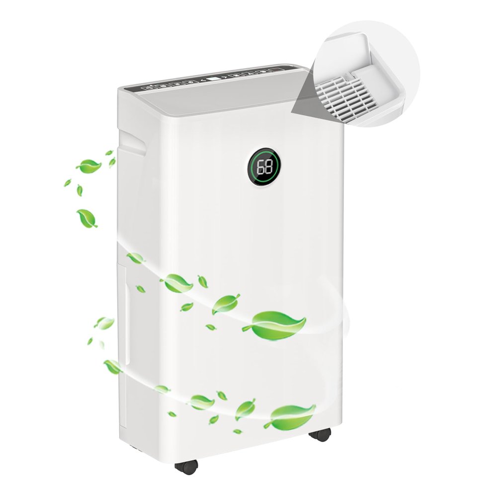 70-80 Pint Max Dehumidifier for Home, 1.45 Gallon Tank, Auto Drain or Manual, 6,000 sq. ft.
