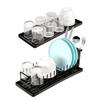 kowiofame Cup Drying Rack Dish Drying Water Bottle Dryer Rack Long Kitchen Sink Counter Drainer Over Tray Plate Forks Glass Cups Spoons Organizer view 1