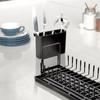 kowiofame Cup Drying Rack Dish Drying Water Bottle Dryer Rack Long Kitchen Sink Counter Drainer Over Tray Plate Forks Glass Cups Spoons Organizer view 3