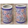 SUZEPER Traditional Style Ceramic Umbrella Stand Rack With Floral Blue & White Porcelain, Home Office Entryway Decor Umbrella Holder,modern Floor Vase For Canes Walking Sticks (40x24cm(16x9inch), D) view 3