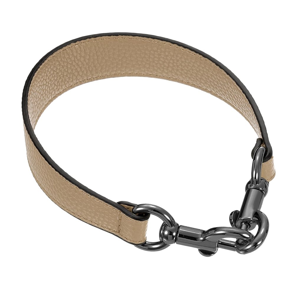 uxcell 14.17 Inch PU Leather Short Bag Strap with Clasp, Purse Handles Handbags Replacement Straps for Clutch Bag Underarm Bags, Tawny, Grey Buckle
