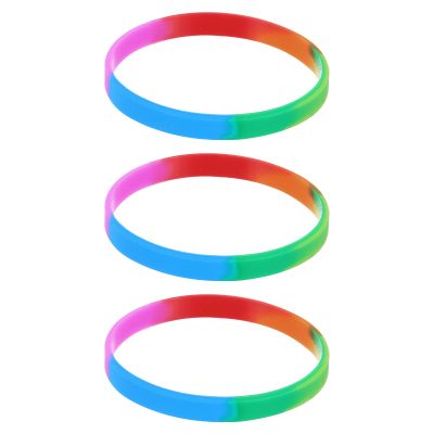 MECCANIXITY Bracelets Wristbands 1/4 Inch Width for Sports Club,Group Games,Party Favors Fashion Party Sports Accessories,Plain Solid Color Wristbands,Orange,Red,Blue,Green,Purple Pack of 3