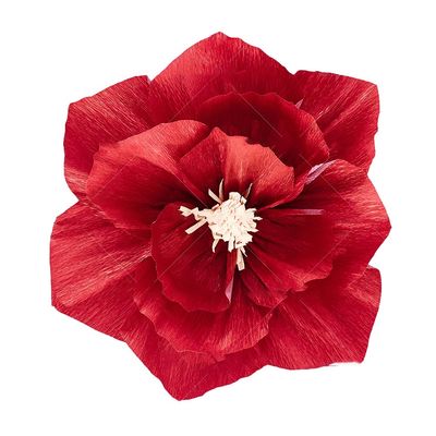 10pcs Paper FlowerArtificial Wall Decor 7.8 Inch Crepe Paper Flowers Decoration for Wall Wedding Birthday Party Flower Backdrop, Red