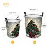 Bedroom clothes storage basket with handles, Christmas Gift Tree portable storage laundry basket, round single-layer laundry basket view 4
