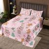 Pink Nutcracker Kids Bedspread Queen Size,Kawaii Bowknot Cute Gingerbread Coverlet Set,Girls Women Room Decor,Christmas Tree Snowflake Quilted Coverlet,Princess Dreamy Bedding Quilt,2 Pillowcases view 2