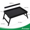 Artmeer X-Large Bamboo Bed Tray with Device Slot and Folding Legs, Black view 2