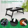 Artmeer X-Large Bamboo Bed Tray with Device Slot and Folding Legs, Black view 3