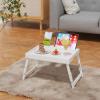 Artmeer Adjustable Bamboo Bed Tray Table with Device Slot, Large, White view 2