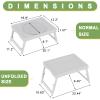Artmeer Adjustable Bamboo Bed Tray Table with Device Slot, Large, White view 3