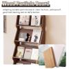 Oracra Magazine Holder 59 Inch Tall Standing Brochures Rack, Commercial Pamphlet Holder Display Stand with 4 Pockets, Bookshelf Pamphlet Organizer for Lobby, Library(Brown) view 3