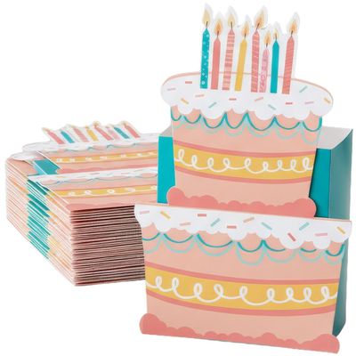 Fun Express Cute Eat Cake Cardstock Favor Boxes - 4.5" x 6.25" (12 Pcs.) - Perfect Treat Boxes for Birthday Parties, Weddings, and Events