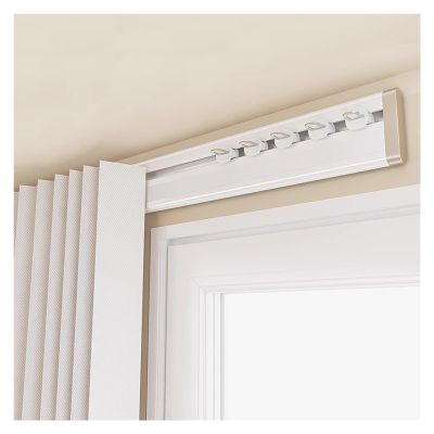 6mm Ultra-thin Single Curtain Track White Aluminum, Custom Room Divider Sliding Curtain Rod for Balcony Hospital Hotel Apartment, Not Bendable Camper Van Shower Curtain,Wall Mount-18.5ft(564cm)