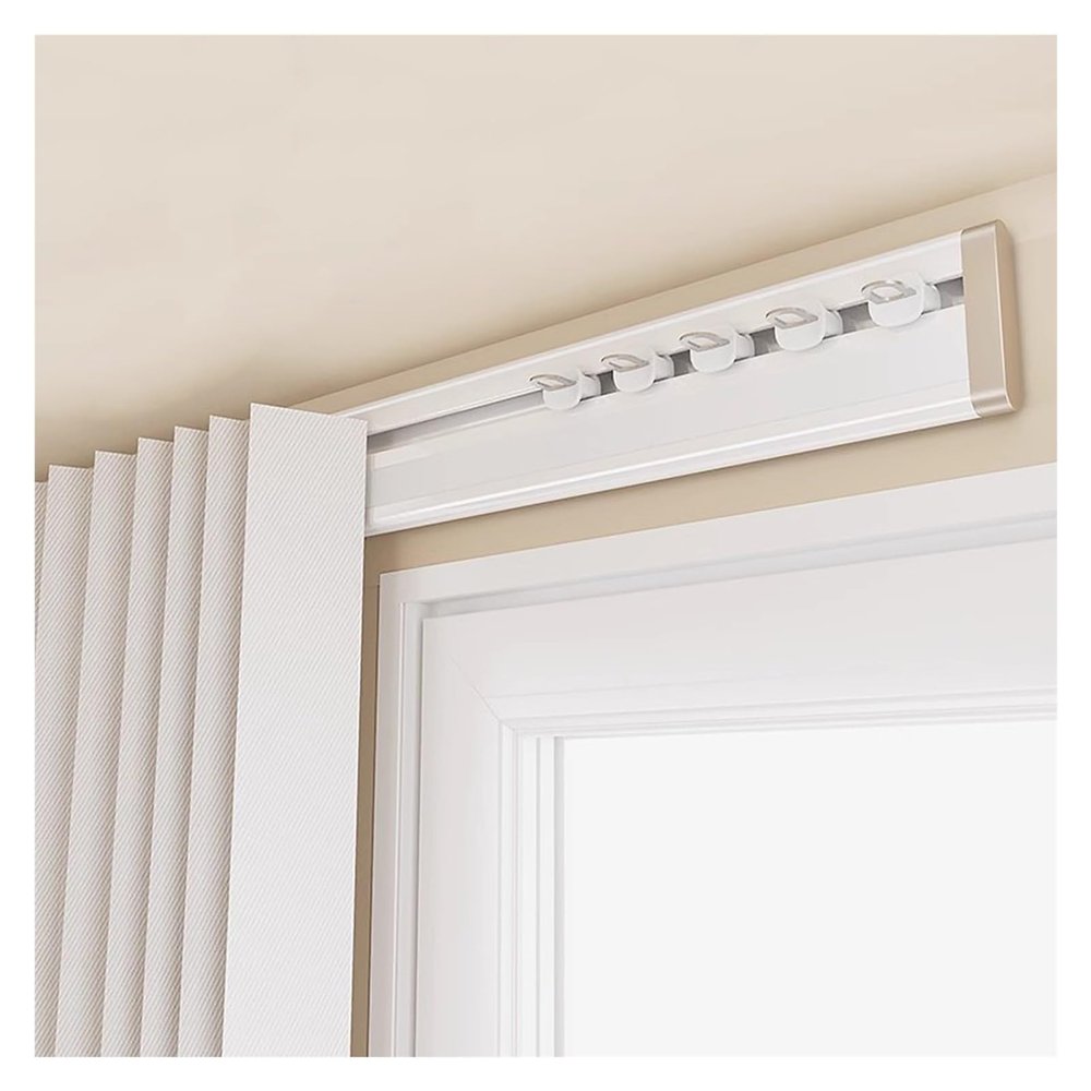 6mm Ultra-thin Single Curtain Track White Aluminum, Custom Room Divider Sliding Curtain Rod for Balcony Hospital Hotel Apartment, Not Bendable Camper Van Shower Curtain,Wall Mount-18.5ft(564cm)