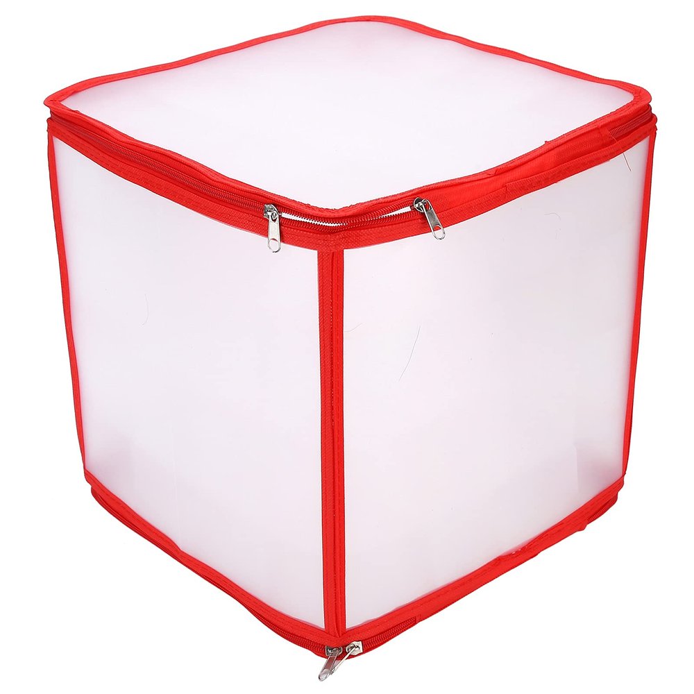 Brrnoo Transparent PVC Storage Box, Organizer with Rounded Design, Adjustable Compartment Boards for Christmas Tree Decorations, Versatile Use