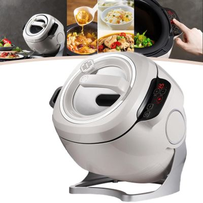 2000W Commercial Food Processor, 6L Intelligent Automatic Cooking Machine with 360 Rotating and 3D All-round Heating, Drum Type Food Processor with Smart Touch Screen,220V