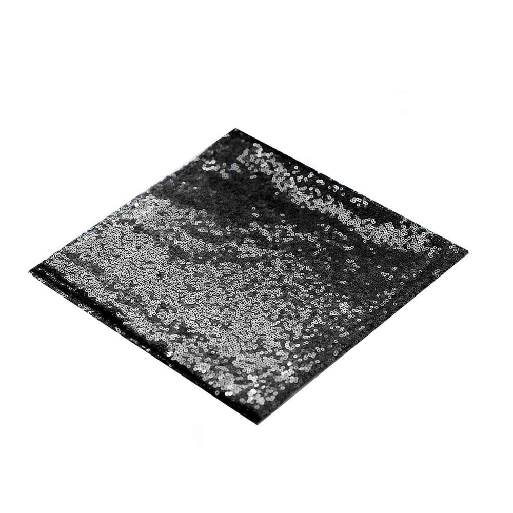 10 pcs 20-Inch Black Sequins Napkins - for Wedding Party Restaurant Holiday Dinner
