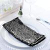 10 pcs 20-Inch Black Sequins Napkins - for Wedding Party Restaurant Holiday Dinner view 2