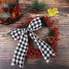 Christmas Ribbon, Black Red White Grid Burlap Ribbon, 2 Rolls 5cm Width x 5m Length, for Crafts, Wrapping, New Year Decorations, Wired Design view 1