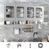 Topjia Kitchen Wall Cabinet,Stainless Steel Medicine Cabinets with Doors and Adjustable Partitions,Wall-Mounted Storage Cabinet for Living Room Kitchen Bathroom(47.24 * 11.81 * 27.56in, B) view 3