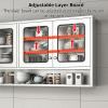 Topjia Kitchen Wall Cabinet,Stainless Steel Medicine Cabinets with Doors and Adjustable Partitions,Wall-Mounted Storage Cabinet for Living Room Kitchen Bathroom(47.24 * 11.81 * 27.56in, B) view 4