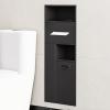 HJLKDYM Recessed Niche Toilet Brush Holder Storage Rack, Recessed Toilet Paper Holder Trash Can Niche with Storage Cabinet for Hotels Public Places(Black,30x78x14cm) view 2