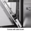 HJLKDYM Recessed Niche Toilet Brush Holder Storage Rack, Recessed Toilet Paper Holder Trash Can Niche with Storage Cabinet for Hotels Public Places(Black,30x78x14cm) view 3