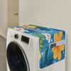 Washer and Dryer Covers for the Top Personalized Fridge Dust Cover with Pockets Custom Dustproof Foldable Washer Dryer Topper Tropical Flowers washing-machine-Top-Cover view 3