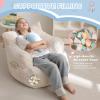 MAXYOYO Kids Bean Bag Chair, Stuffed Bean Bag Sofa, Beige, Standard view 3