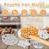 6Pcs Waffle Rosettes Molds, Aluminum Alloy Rosettes Cookie Molds Easy to Use Waffle Rosette Maker Comfortable Rosette Maker Safe Reliable Waffle Rosette Maker Suitable for Baking view 3