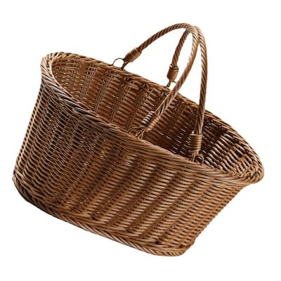 BESPORTBLE Decorative Woven Basket Multi-functional Handheld and Vegetable Storage Capacity Natural Rattan Design for Home Organization and Picnic Use and Lightweight