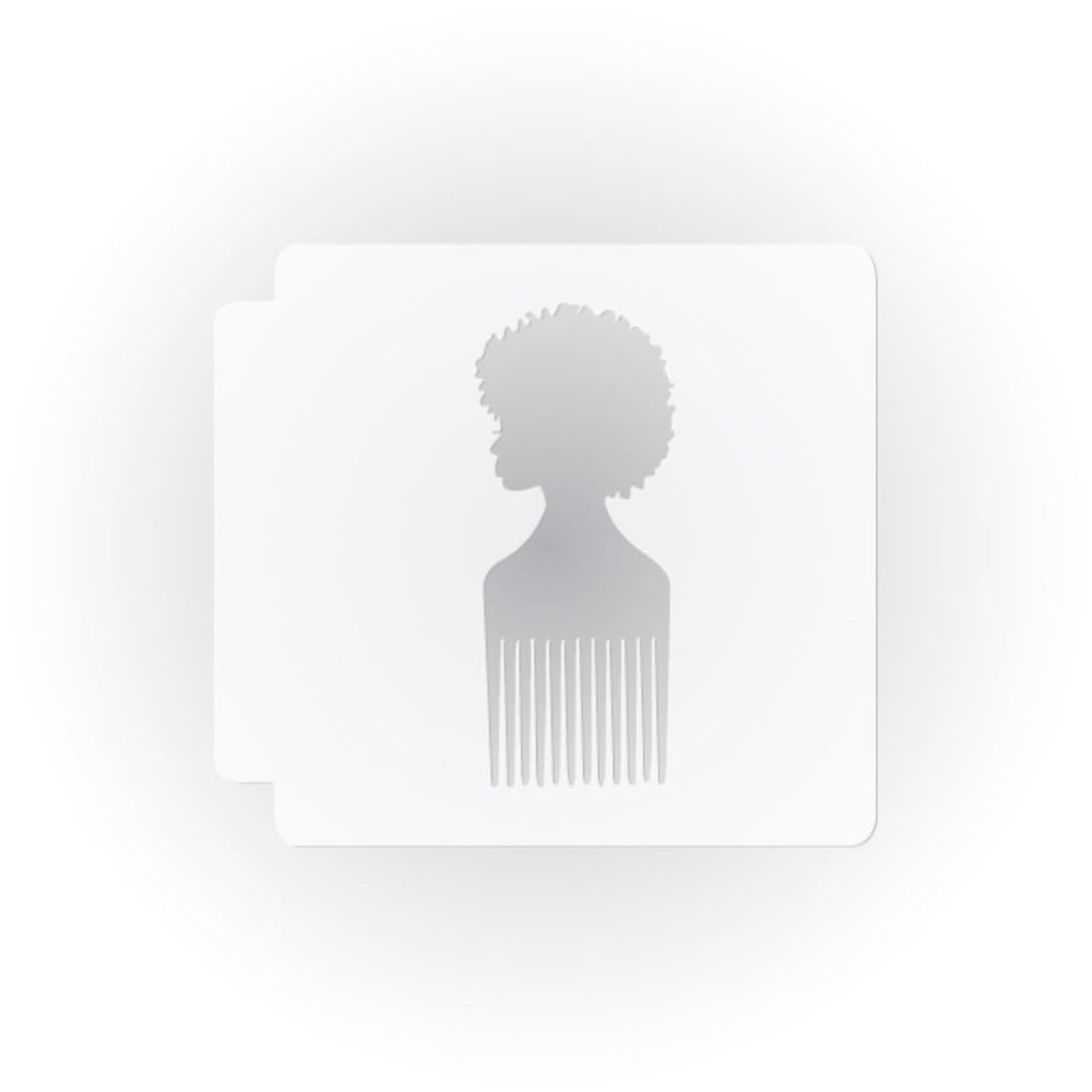 Afro Woman Hair Pick 783-E929 Stencil (15 inch)