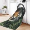 Washable Soft Low Pile Area Rug 3 X 4 Ft Non-Slip Simple Jungle Tigerbrown Green Living Room Bedroom Accent Rug Indoor Floor Carpet Fade Resistant Wear Resistant view 1