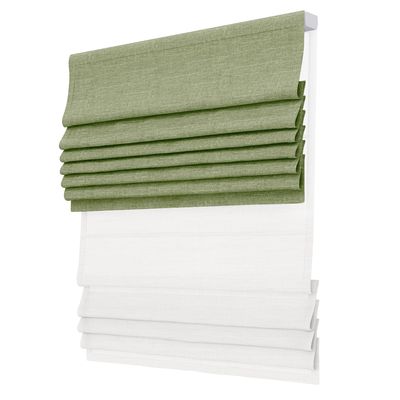 SLKWDOBD Day Night Roman Shades, 2 in 1 Blackout & Light Filtering, Cordless Linen Roman Blinds for Windows, UV Protection, Noise Reduction, Thermal Insulation, Privacy Protection, Green, 20"W x 56"H