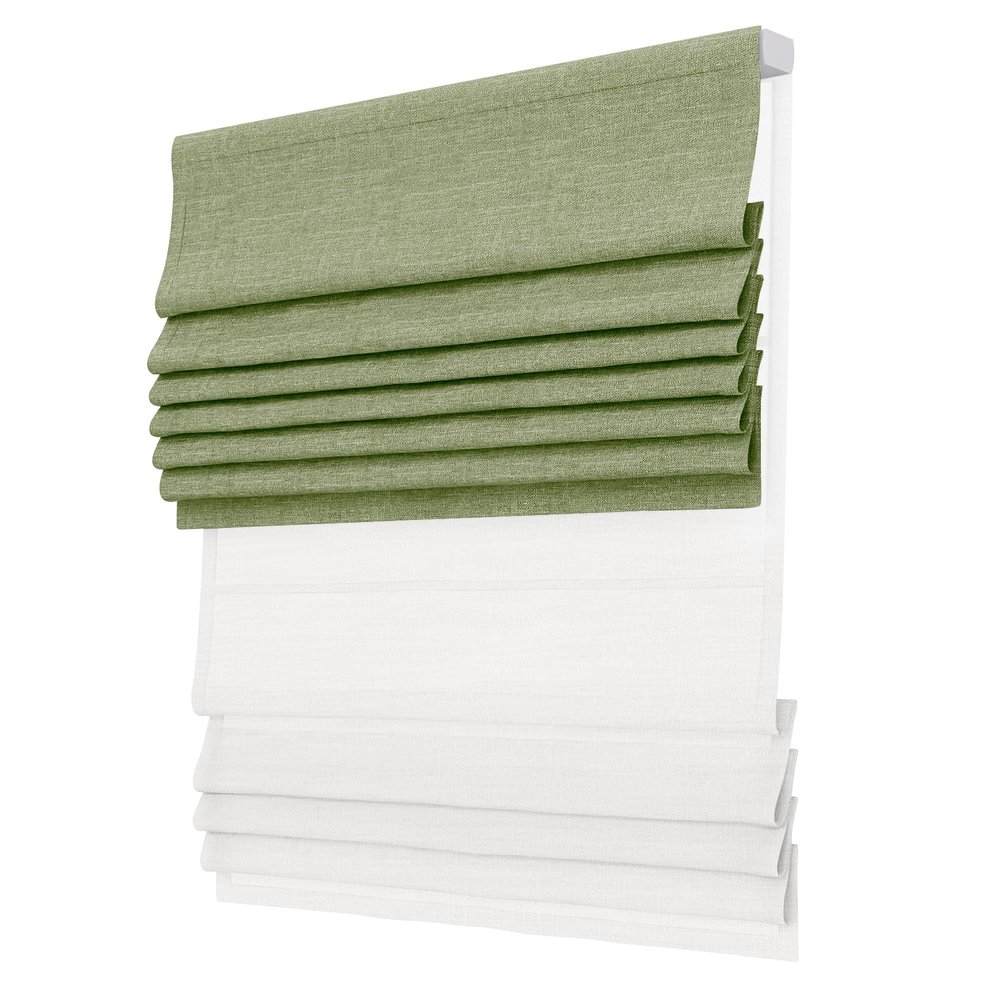 SLKWDOBD Day Night Roman Shades, 2 in 1 Blackout & Light Filtering, Cordless Linen Roman Blinds for Windows, UV Protection, Noise Reduction, Thermal Insulation, Privacy Protection, Green, 20"W x 56"H