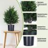 2Pcs Artificial Topiary Ball Tree 21.6 Outdoor Artificial Shrub Artificial Shrub Plants Artificial Cypress Topiary, UV-Resistant Potted Bushes for Indoors & Outdoor Green view 2