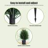 2Pcs Artificial Topiary Ball Tree 21.6 Outdoor Artificial Shrub Artificial Shrub Plants Artificial Cypress Topiary, UV-Resistant Potted Bushes for Indoors & Outdoor Green view 4