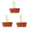 Luxshiny 3pcs Rectangular Mini Easter Basket for Storage and Decoration for Collection and Party Use Easter Accessory Handle view 1