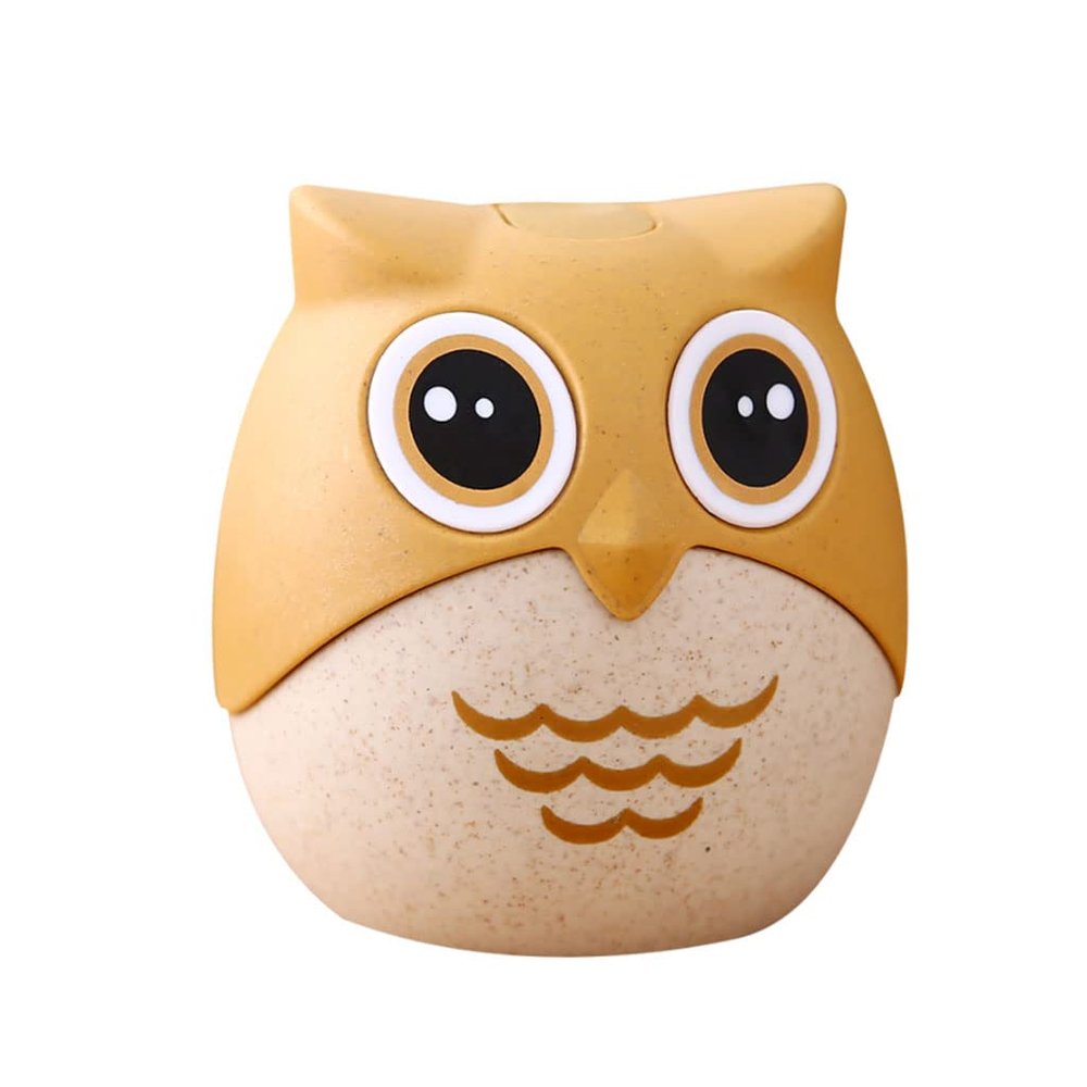 BMXCY Exquisite Desktop Toothpick Holder Yellow Plastic Creative Owl Toothpick Dispenser Slip-on Toothpick Dispenser Toothpick Tube Sturdy
