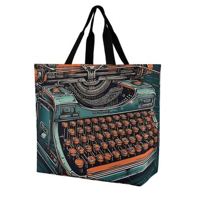 AQRJLPM A Typewriter Handbags Lightweight Travel Shoulder Bag Portable Cute Shopping Beach Market Bag for Men Women Hiking Yoga Gym Swimming Travel Holiday Gift