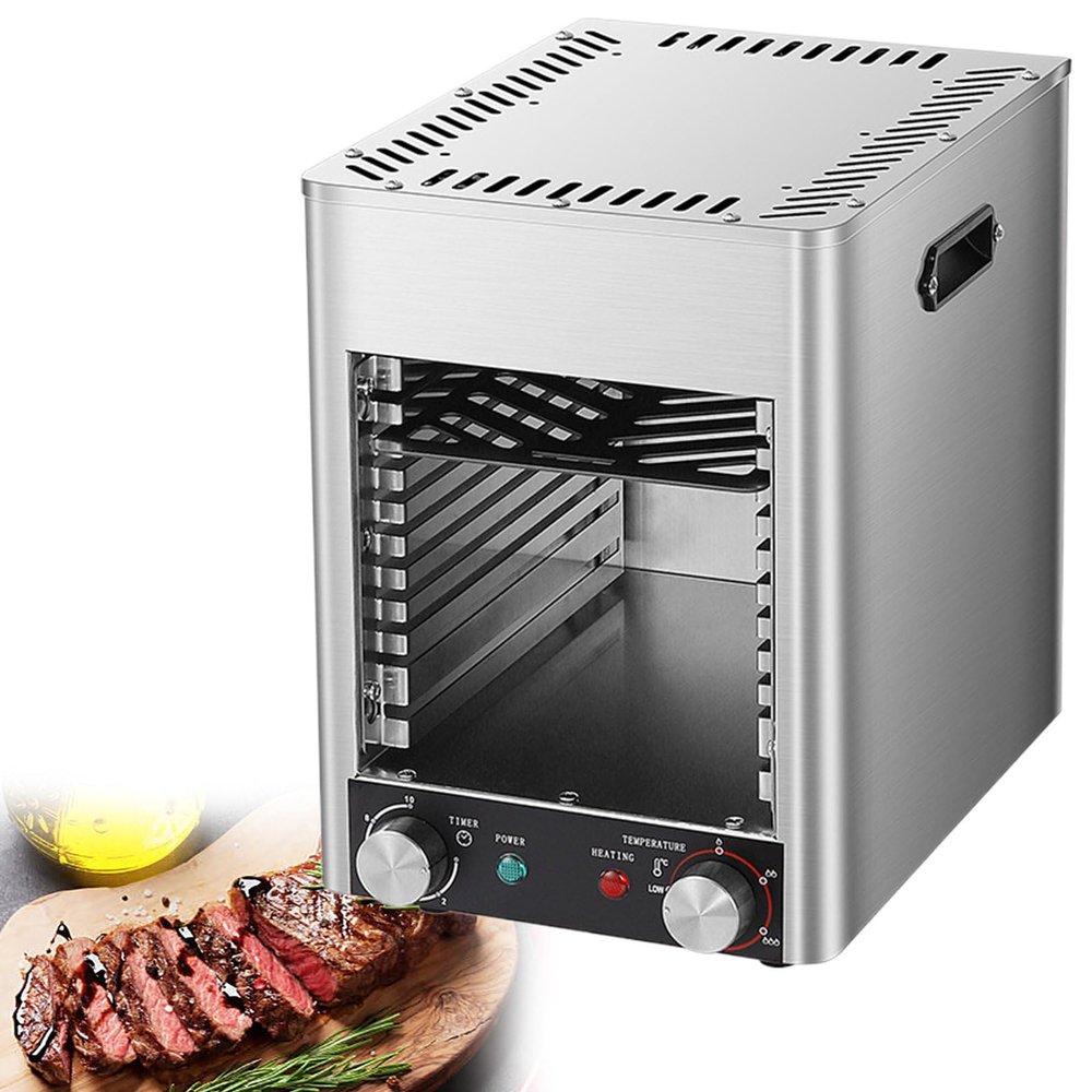 GESAIDES Gourmet Steak Grille (3400W), Steakhouse Quality, Ceramic Superheating Up to 800, Indoor Electric Grill and Sear Station, Stainless Steel