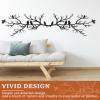 2 Pcs Metal Birds Wall Art, Metal Vivid Birds on Branch Silhouette Wall Decor Black Leaves with Bird, Outdoor Metal Hanging Wall Sculpture with Elegant Tree Branch for Home Balcony Garden (Style 2) view 3