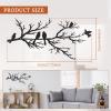2 Pcs Metal Birds Wall Art, Metal Vivid Birds on Branch Silhouette Wall Decor Black Leaves with Bird, Outdoor Metal Hanging Wall Sculpture with Elegant Tree Branch for Home Balcony Garden (Style 2) view 4