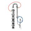 Plate Stainless Moonshine Still Flute Column, 4 Layers 4 Inch Stainless Steel Column Tower Kit DIY Distilling Equipment Free Standing Tubular Distillation Kit for Vodka Whiskey Gin view 1