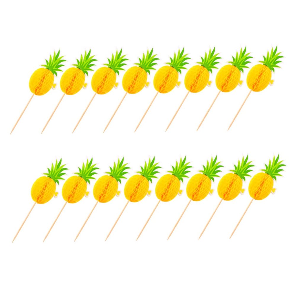 ABOOFAN 30pcs Hawaiian Theme Cake Picks Decorative Pineapple Flamingo Party Accessories for Birthdays Luau Celebrations and Special Events