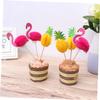 ABOOFAN 30pcs Hawaiian Theme Cake Picks Decorative Pineapple Flamingo Party Accessories for Birthdays Luau Celebrations and Special Events view 4