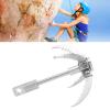 RiToEasysports Grappling Hook, Small Folding Claw 4 Claw Stainless Steel Outdoor Survival Gear Hiking Tree Rock for Outdoor Camping Hiking Tree Rock Mountain Climbing view 2